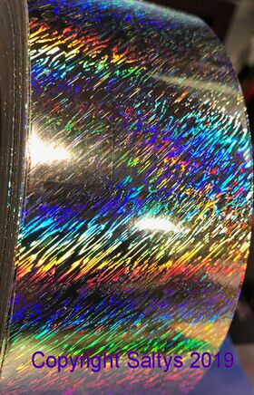 The Fishing Lure Tape Company – Light Blue Rainbow Holo Ladderback Die Cut – 24 Pack